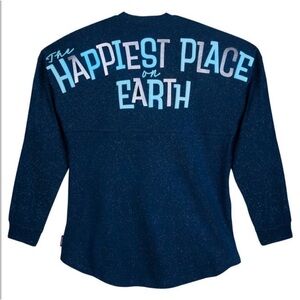 Disneyland The Happiest Place On Earth Blue Glitter Spirit Jersey